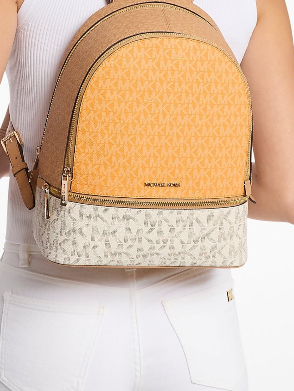 Michael Kors Rhea Colorblock Backpack And Wallet Set - Picture 10 of 10
